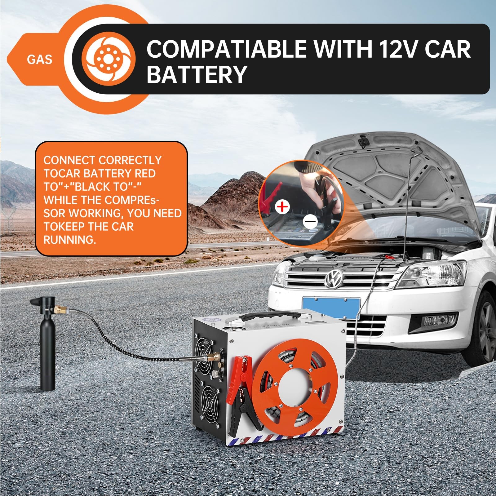 PCP Air Compressor，4500 psi / 300 bar - Auto-Shutdown Compressor, Dual Power ...