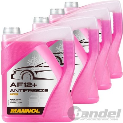 4 x 5 L MANNOL AF12+ KÜHLERFROSTSCHUTZ ANTIFREEZE KÜHLMITTEL  ROSA/ROT -40°C