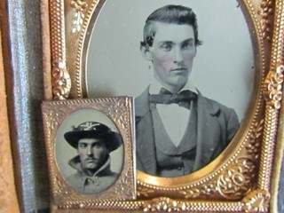 Civil War 16th Cavalry soldier gem tintype & ambrotype photograph