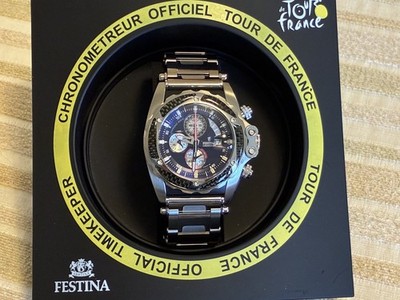 Festina F16273 Tour de France Chronograph Carbon Bezel Steel 46mm Wrist Watch
