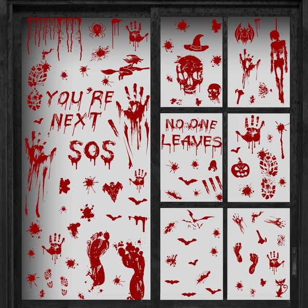 Halloween Fensterbilder Selbstklebend 108 StüCk Gruselige Deko Aufkleber-image