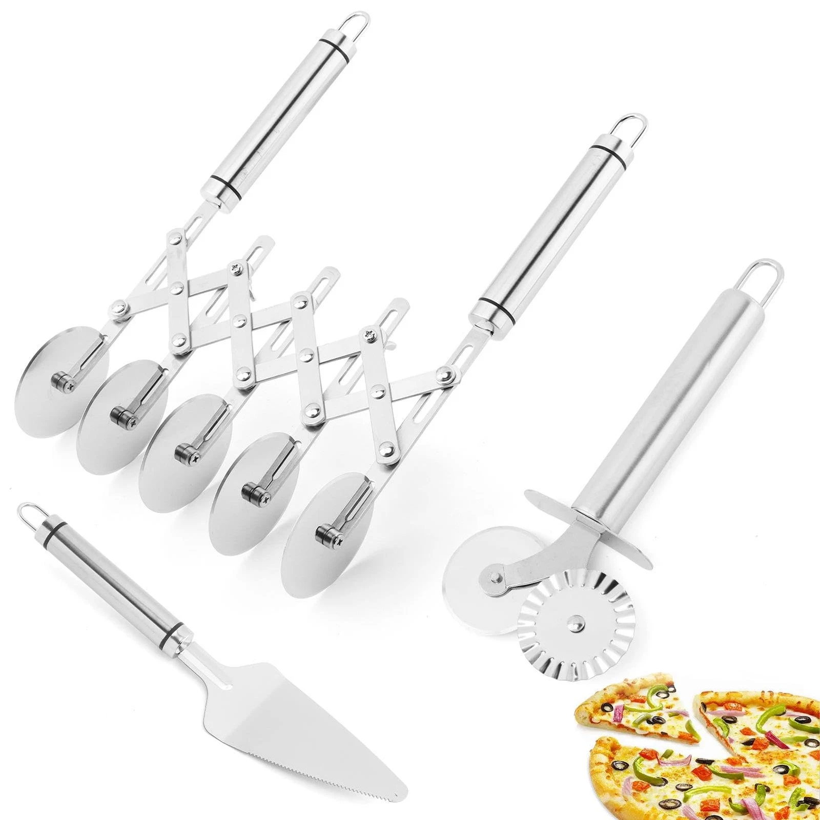 5 Wheel Pastry Cutter, Expandable Stainless Steel Dough Cutter Wheel with Han...
Opens in a new wind