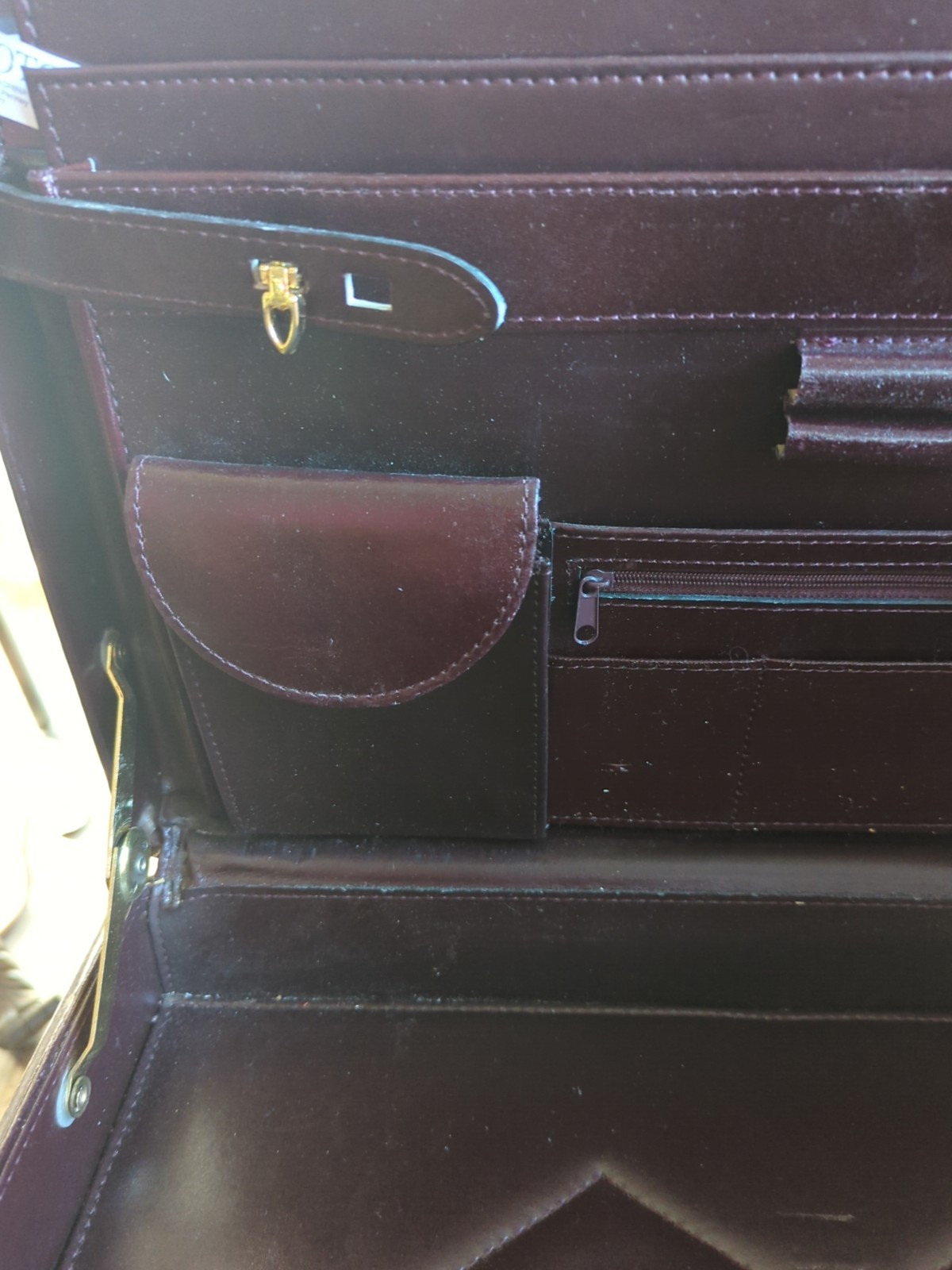 Protocol Burgandy Leather Briefcase - image 8