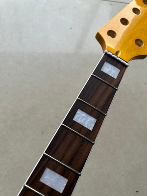 Yellow 5 String Bass Neck Maple 20 Fret 34inches Rosewood Fingerboard 72mm heel