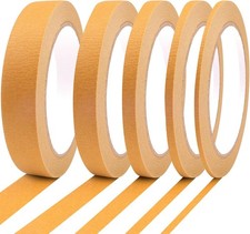 5 Rolls Pinstripe Tape - 1/16", 1/8", 1/4", 1/2", 3/4" x 30 Yards, Brown