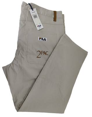 Fila x 2Pac Mens 40x32 Carpenter Khaki Pants Lightweight Stretch Beige *Read Nwt
