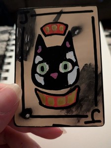 aceo original art cards "Cat Jack" 2.5" x 3.5" acrylic paint