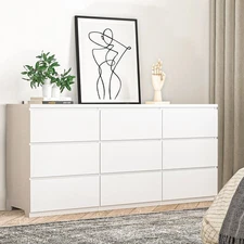 Dresser for Bedroom, Storage Organizer with 9 Drawers, Chest of Drawers