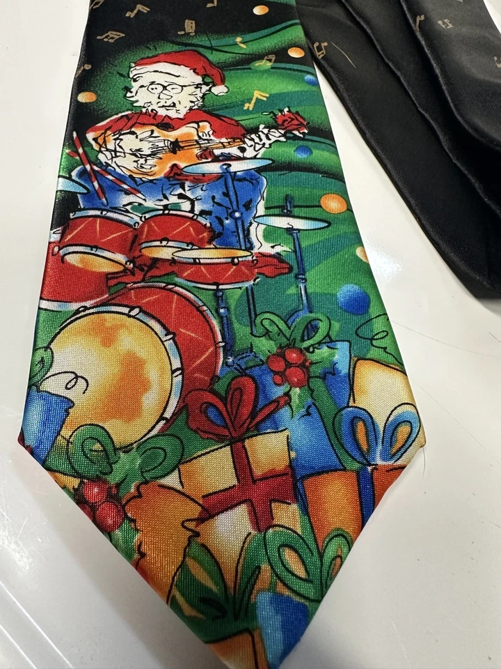 Jerry Garcia "Feliz Navidad" Guitarra Batería Música Corbata #62 Foto 2 de 4