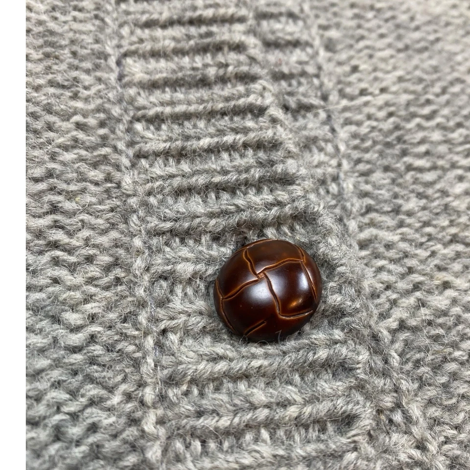 VTG Orvis Cardigan Mens MED 100% Wool Grandpa Sweater Chunky Buttons High Neck - Image 2 of 4