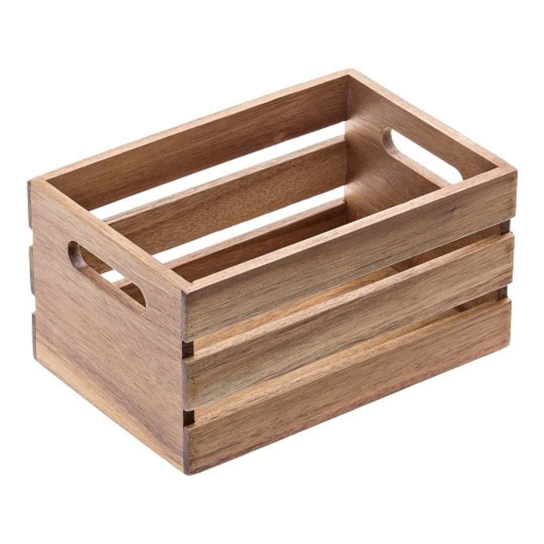 Cajón De Acacia Natural 23x15,5x12 Cm Leone | Caja Para Pan Restaurante