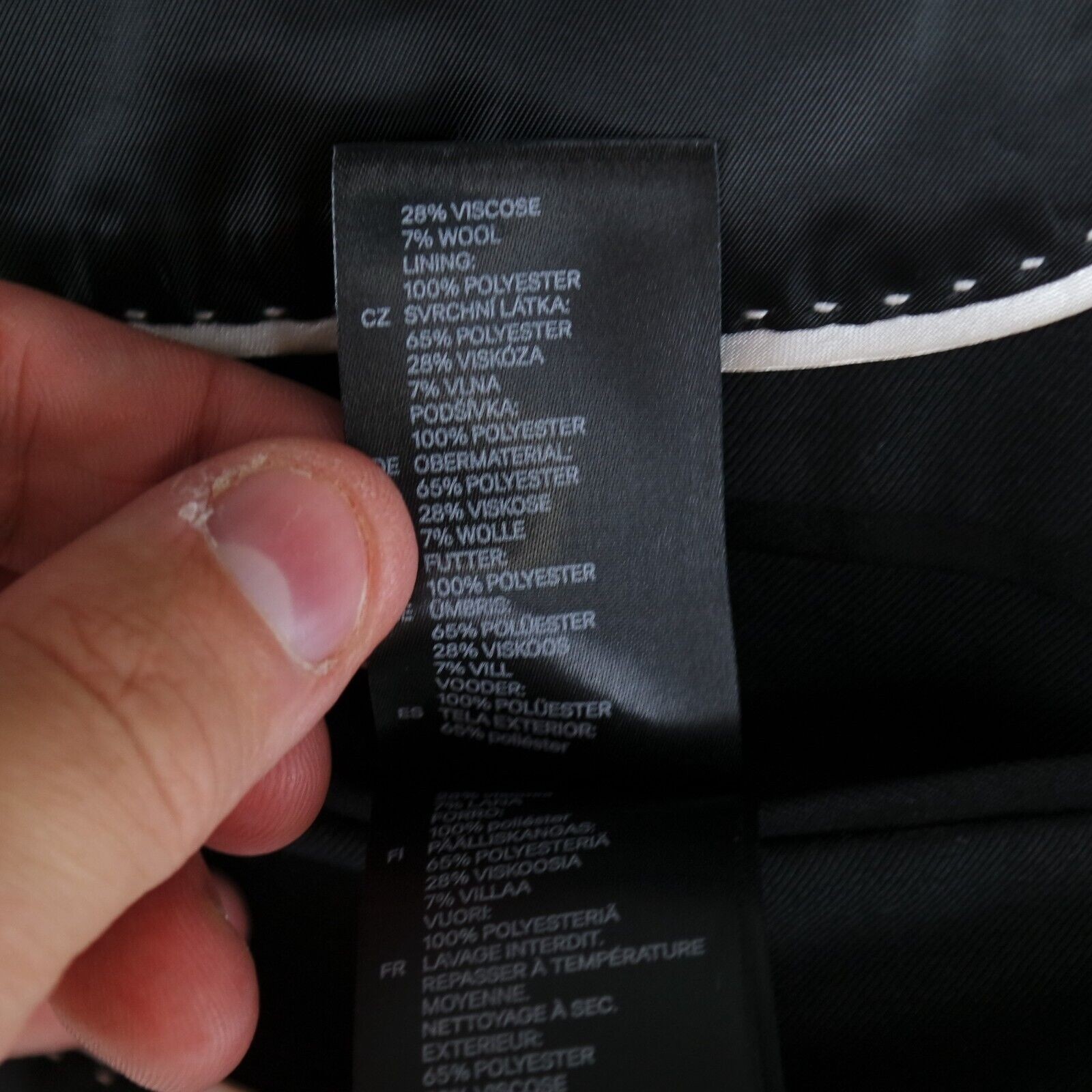 Mens Black Blazer 40R UK Size H&M Sport Coat Jacket thumbnail 13