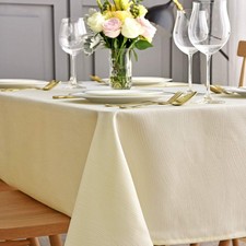 Jacquard Tablecloth Swirl Design Water Resistance Antiwrinkle Heavy Weight So...