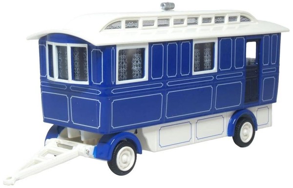 Showmans Caravan Blau 1:76 MaßStab Oxford Diecast Metall 76SCV003-image
