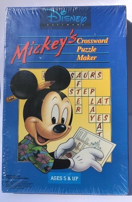 NOS Vtg Mickey's Crossword Puzzle Maker IBM PC Tandy 1991 Factory Sealed Disney
