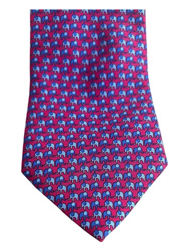 Thomas Seidenkrawatte rosa Elefant rosa und blau Made in England Herren " - Bild 2 von 8