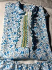 Vintage Set Womans 2 Piece Flannel Pajamas Floral S/M NWOT