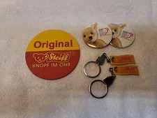 Steiff Lot Promo Items Keychains Buttons Coaster