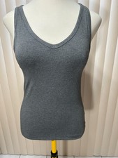 Alfani Intimates Pajama Tank M Ultra Soft V Neck Relax Lounge PJ Top Gray Womens