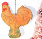 Antique Victorian Dresden Paper Rooster Chicken Christmas Ornament Germany 1900s — photo 1