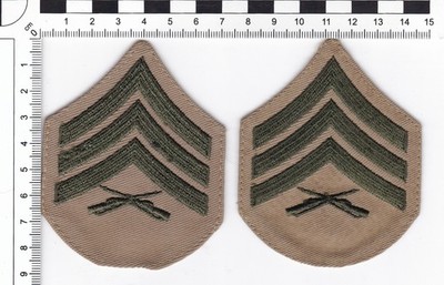 1 Pair of SMC Sergeant (E-5) Summer Uniform Patch, Small