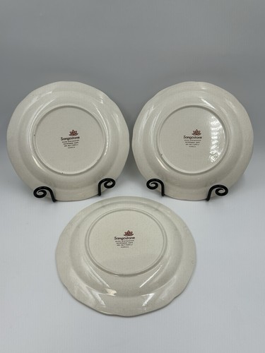 Sangostone Speiseteller gewelltes Steinzeug 2311 Schmetterling 10,5" Vintage Set 3 - Bild 2 von 9
