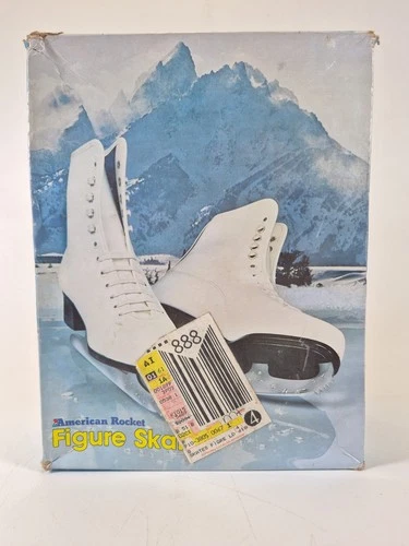 Vintage AMERICAN ROCKET Ladies White Figure Skates Women Size 8 Style 522 NEW