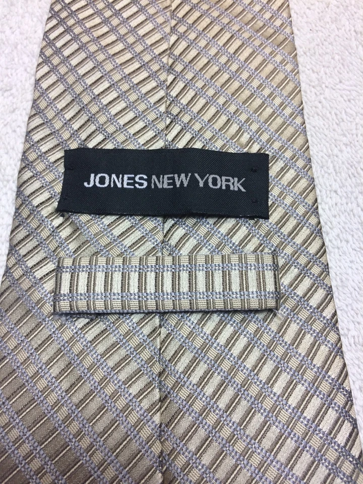 CORBATA HOMBRE JONES NEW YORK BEIGE Y GRIS 4 X 59 Foto 4 de 4