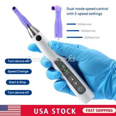 360° Dental Cordless Electric Hygiene Prophy Handpiece+2X Prophy Angles Cups