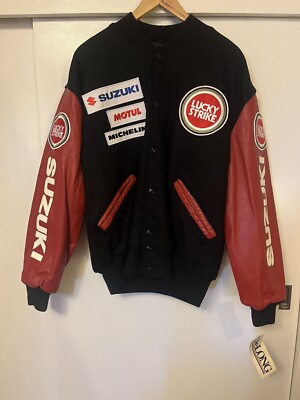 Lucky Strike Leather Jacket 【値下げ交渉 有】 Rare Vintage Racing Lucky Strike Jacket Size XL - Etsy