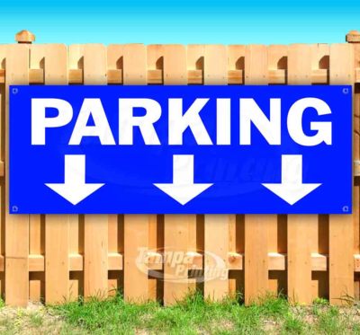 PARKING Advertising Vinyl Banner Flag Sign Many Sizes ARROW
