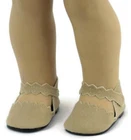 Tan Scalloped Dress Shoes for 18 inch Doll Clothes Girl
