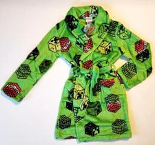 NEW MINECRAFT BOYS SIZE 10 OR 12 SOFT PLUSH FLEECE ROBE FRONT POCKETS & BELT NWT