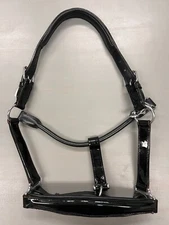 Halter Ego Black Patent Leather Conical Halter. Size Cob. Not Quite Perfect.