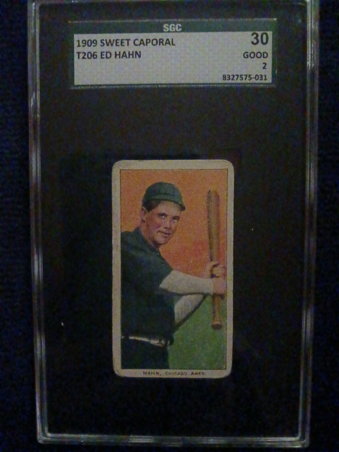 1910 T206 Sweet Caporal Cigarettes 350  Ed Hahn SGC 2 GOOD Chicago WhiteSox