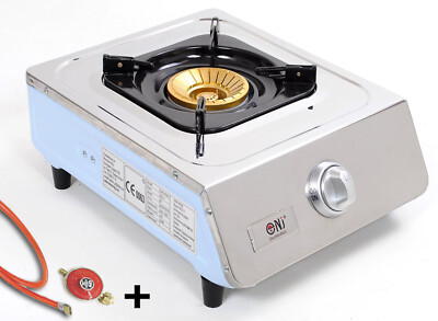 5-Flammig Gaskocher Freistehend - 2.5KW Campingkocher Mit Ablageflächen