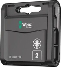Wera Bit-Box 20 H PZ2 Extra Hard bits for Drill/Drivers, 25mm, 20pc Pack, 050577