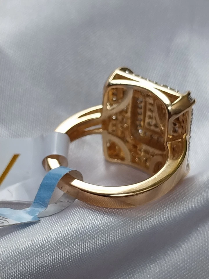 14kt Yellow Gold over Silver 1ct Diamond Ring Sz 6.5-7 Weight 8.7 grams - Image 3 of 4