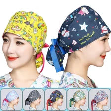 Long Hair Surgical Scrub Cap Doctor Nurse Bouffant Hat Adjustable Head Cover