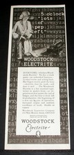 1925 OLD MAGAZINE PRINT AD, WOODSTOCK ELECTRITE TYPEWRITER, NO 5 O'CLOCK PANIC! thumbnail