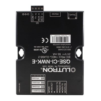 LUTRON QSE-CI-NWK-E GRAFIK EYE QS ETHERNET INTERFACE, CLASS-2, 12/24V,  BLACK