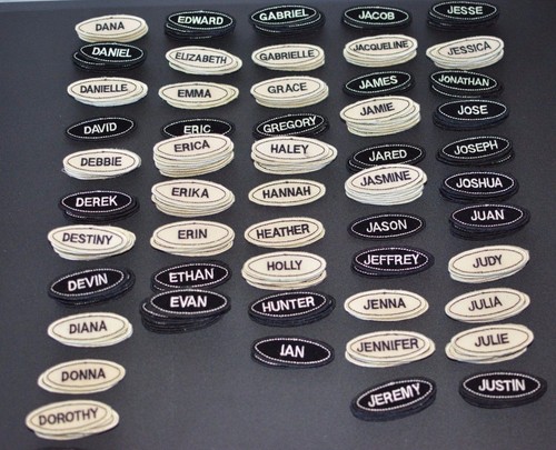 Hook & Loop Name Tag Patch for Mechanic Work Shirt Uniform Service and Salesmen 