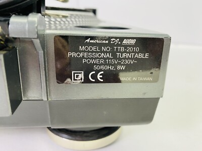 American DJ Audio TTD-2010 Belt Driven Turntable Missing