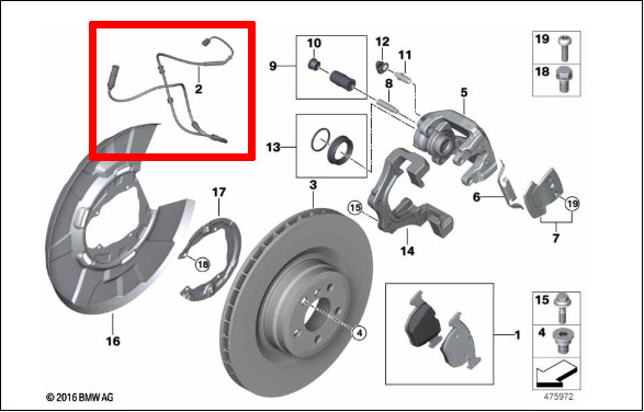 Rolls-Royce Ghost Rear Brake pad P/N 34356791960