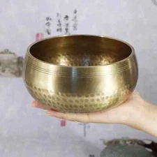 Yoga Meditation Nepal handmade Tibet Buddha Handmade Chanting Bowl Brass Chime