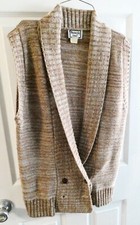 Kenneth Too Vtg Sweater Vest Double Breast Wood Buttons See Measurements Brown