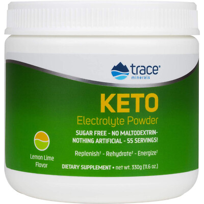 Trace Minerals Keto Electrolyte Powder,FullSpectrum,LemonLime,55Serving,11.6Oz