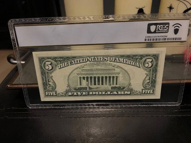 1969 $5 dollar FRN NEW YORK STAR NOTE Fr. 1969-B* PCGS 65 PPQ GEM 💎 UNCIR - Image 2 of 4