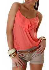 Overall tuta intera corta donna tutina cintura shorts bicolore spalline 2008 .