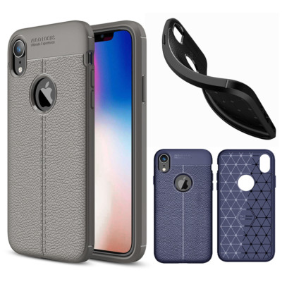 For iPhone Xs Max Xr Xs X Case Rear Texture 3D Pattern Design Soft PU Cover